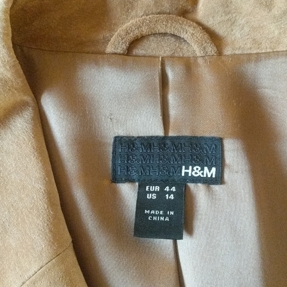 H & M 100 % suede coat in camel beige - Picture 6 of 11